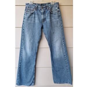 Lucky Brand Men's Santa Fe Jeans Blue Western Lightly Distressed Sz 32x31 Cotton